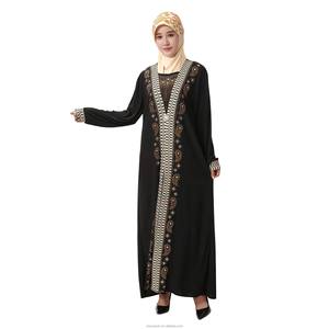 Loriya Dubai Abaya <b>Islamic</b> <b>Clothing</b> for Women, Plus Size, Polyester, Front Embroidered Headscarf, 2-Piece Set, Summer Eid - Product Image 2