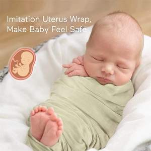 Ensemble <span class=keywords><strong>de</strong></span> 4 couvertures en mousseline <span class=keywords><strong>de</strong></span> <span class=keywords><strong>coton</strong></span> <span class=keywords><strong>de</strong></span> bambou à double couche - Couleur unie Enveloppe pour bébé - Product Image 1