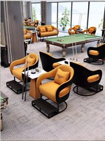 Salon de billard, canapé en cuir PU, tables et chaises spécifiques aux tournois, design italien moderne, qualité haut de gamme