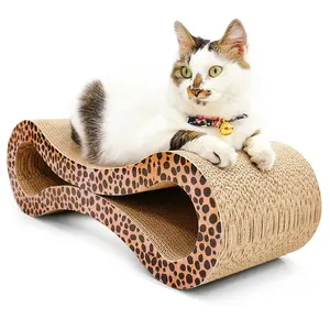 DEKU 궁극적 인 고양이 scratcher 라운지 8 모양 긁는 가구 고양이 스크래치 플레이 퍼치 우수한 골판지 고양이 장난감