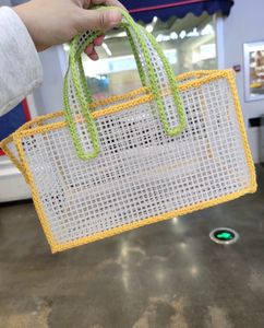 Kit de tricot et <span class=keywords><strong>crochet</strong></span> DIY, feuilles de toile en plastique maillée, kit de fabrication de sacs au <span class=keywords><strong>crochet</strong></span>, pour débutants, fournitures d'artisanat de tricot - Product Image 1