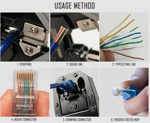 Outil réseau multifonction <span class=keywords><strong>Pince</strong></span> à <span class=keywords><strong>sertir</strong></span> Deutsch RJ45 Pex Crimp Stainless Steel Pipe 568 Type pour RJ45 RJ11 RJ12 Connector Copper - Product Image 4