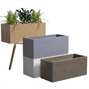 Jardinière <span class=keywords><strong>rectangulaire</strong></span> moderne minimaliste, résistante à la corrosion, peinte par pulvérisation, pour balcon extérieur, jardinage domestique, légumes - Product Image 1