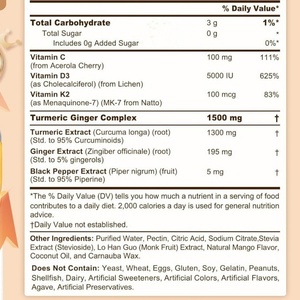Nghệ gừng Gummies với 5000 IU vitamin D3 K2 C Vegan nghệ Gummy cho người lớn 1500mg bổ sung nghệ gừng Gummies - Product Image 4