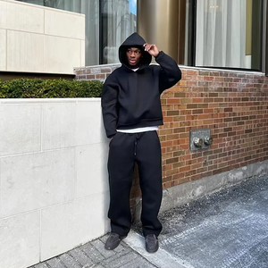 Bộ đồ thể thao nam mùa đông hai mảnh, quần jogger rộng thùng thình và áo hoodie, thiết kế riêng, chất liệu dày dặn, áo hoodie rộng thùng thình, bộ đồ thể thao nam - Product Image 4