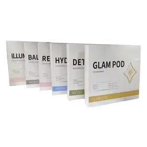 Detox Glam Hydrate Capsule Co2 Bubble Oxygen Facial Machine Pod Revive Pigment Removal Hydration Cream Illuminate Gel Kit Pods