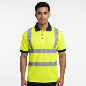 2026 Unisex Polyester Polo <b>Shirt</b> Safety Workwear Custom Logo Printing Reflective High Visibility Short Sleeve Hi Viz - Product Image 1