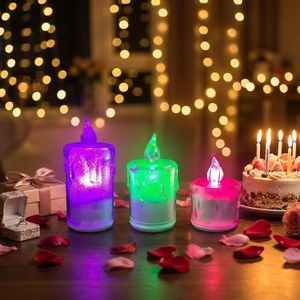 Bougies <span class=keywords><strong>LED</strong></span> sans flamme à piles avec télécommande, 15 couleurs changeantes, programmables DMX, bougies pilier pour la décoration de la maison et des fêtes - Product Image 2