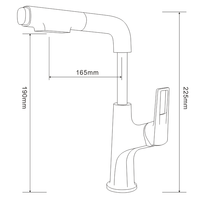 Robinet de lavabo de salle de bain moderne ELOILO en acier inoxydable avec capteur sans contact, douchette extractible en céramique, finition chromée, monocommande