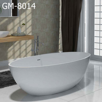 Baignoire autoportante de luxe GeMei en pierre artificielle réparable, taille personnalisable, surface solide, couleur sur mesure