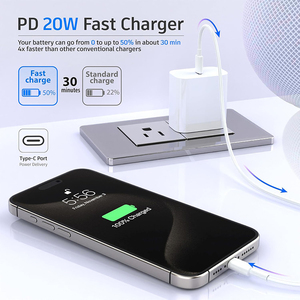 อะแดปเตอร์แปลงไฟ PD 20w ของแท้ ช่องเสียบ USB-C ชาร์จเร็ว สำหรับโทรศัพท์มือถือ ชาร์จเร็วแบบ Quick Charge สำหรับ iPhone - Product Image 4