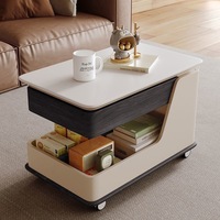 Console d'entrée sectionnelle moderne bicolore avec tiroirs, roulettes et étagères mobiles pour appartement, salon, mobilier d'hôtel