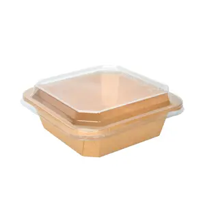 takeaway paper lunch containers restaurant togo salad bowl food container with clear lid