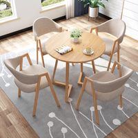Ensembles de tables et chaises de café pour négociations, tables de réception commerciales, sièges pour invités, zones d'attente, style décontracté, une table et quatre chaises