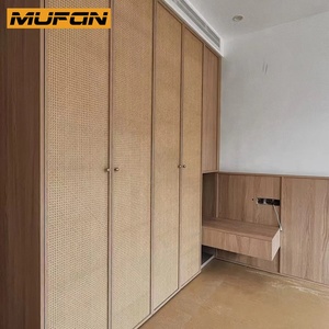 Ensemble de meubles de garde-robe de couple en chêne <span class=keywords><strong>blanc</strong></span> dernier modèle de garde-robe en <span class=keywords><strong>rotin</strong></span> 6 portes sur mesure en bois massif pour chambre à coucher - Product Image 1