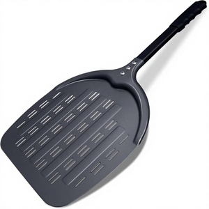 Pelle à <span class=keywords><strong>pizza</strong></span> professionnelle en aluminium de 12 pouces, surface perforée antiadhésive, longue poignée en plastique, qualité restaurant - Product Image 1