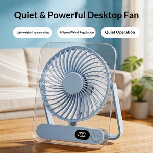 Nouveau ventilateur de bureau pliable transparent 2026, silencieux, grand volume d'air, léger, portable, mural, rechargeable par USB pour extérieur - Product Image 4