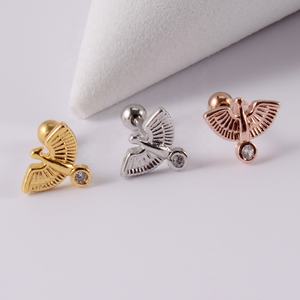 20G Acero inoxidable CZ cartílago Helix Tragus pendiente paz paloma estrella Mini moda cristal oreja Stud cuerpo moda Stud pendientes - Product Image 2