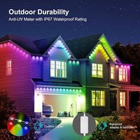 Luz LED Inteligente para Aleros, Personalizada de Fábrica, DC24V, 30m, 60 LED, IP67, Decoración de Fachada de Villa para Exteriores, Luz de Cuerda RGB para Fiestas