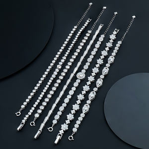 Pulsera de tenis de eslabones ajustable de plata de ley con moissanita VVS engastada, diseño de girasol, varios estilos, moderna, para mujer, regalo para fiesta - Product Image 3