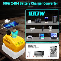 Chargeur rapide 100W double port USB-A USB-C compatible avec les batteries DCB204 DCB200 20V, adaptateur de charge portable pour les voyages et les activités de plein air