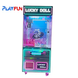Playfun shopping mall koin dioperasikan hadiah permainan boneka catcher crane cakar mesin permainan beruntung boneka cakar mesin