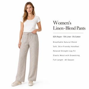 Pantalones Minimalistas a Rayas para Mujer, Corte Ancho, Cintura Alta, Cinturón con Lazo, Largos, para Vacaciones, Precio de Distribuidor - Product Image 1