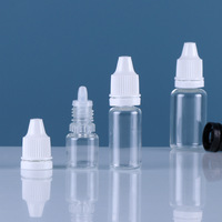 Botella Transparente de PET Reciclable a Prueba de Manipulación de 5ml, 10ml, 15ml, 30ml, 50ml con Puntas de Silicona y Anillo Antirrobo para Gotas Líquidas con Inserto Corto