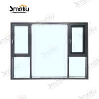 Ventana Abatible y Giratoria de Aluminio con Rotura de Puente Térmico, Ventanas de Vidrio de Alta Seguridad