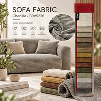 Tissu d'ameublement en chenille 100 % polyester, 480 GSM, poids lourd, pour canapé, vente en gros, lot en stock