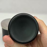 Schwarzes Gerades Glas-Kerzengefäß mit Silbernem Metalldeckel, Leeres Zylindrisches Glasgefäß für Duftkerzen und Raumduft-Verpackungen