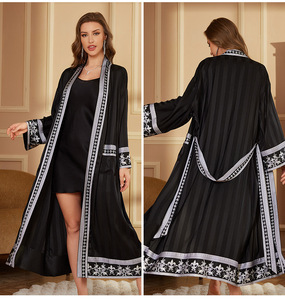 New dài tay ngủ áo choàng hồi giáo lụa <span class=keywords><strong>satin</strong></span> đồ ngủ phụ nữ thời trang in áo ngủ sang trọng các cặp vợ chồng đồ ngủ cho mùa xuân - Product Image 6