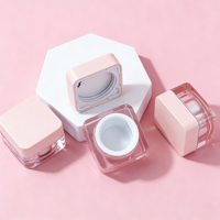Pots en plastique carrés de haute qualité 5g 15g 30g 50g pour vernis gel, pots vides pour gel de construction, pots cosmétiques en acrylique personnalisés OEM/ODM