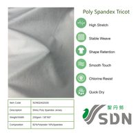 Lot de stock – Tissu tricoté 200 GSM en polyester et élasthanne extensible dans les 4 sens, séchage rapide, doux, pour maillots de bain