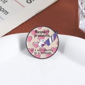 بروش دبوس شارة ياقة من سبيكة الزنك مطلي بالنيكل الأسود، بتصميم كرتوني لطيف، مع عبارات تكريم الأسماء الجنسية واقتباسات مضحكة، وتصميم حيواني، الأكثر مبيعًا - Product Image 2