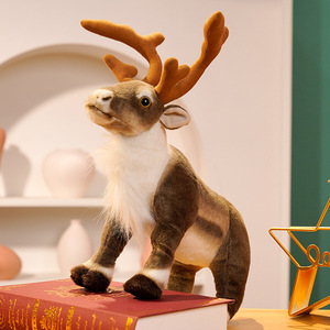 Noël petit <span class=keywords><strong>renne</strong></span> ornements Super doux en peluche accessoires décoratifs simulé wapiti et cerf poupées couette pour la mise en page de la scène - Product Image 6