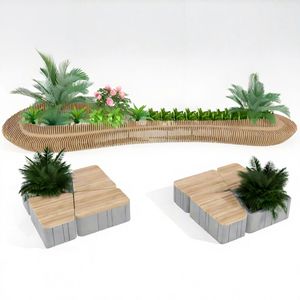 Outdoor Solid Wood Anti-corrosion Wood Slice Seat Customized Shopping Mall Lobby <b>Leisure</b> Chair Special-shaped Art Slice Seat - Product Image 1