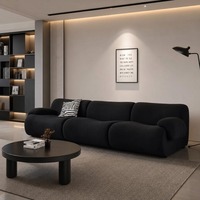 Canapé modulaire sectionnel sans structure en tissu confortable et compressé pour salon, design moderne