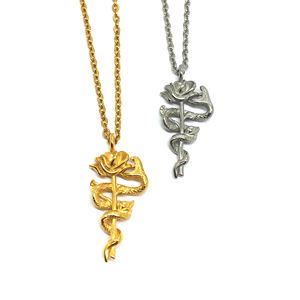 Pendentif <span class=keywords><strong>Serpent</strong></span> sans ternir bijoux or 18K gothique en acier inoxydable femmes hommes <span class=keywords><strong>Serpent</strong></span> charme personnalisé Rose <span class=keywords><strong>Serpent</strong></span> collier - Product Image 3