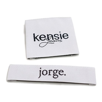 Logo privé personnalisé étiquette de tissu de vêtement 100% coton biologique haute densité Jacquard vêtements étiquette tissée en satin étiquettes tissées de vêtements