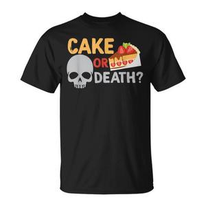 Camiseta Cake Or Death Skull Bakery negra para adultos unisex - Product Image 1