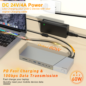 Hub USB-C 10 Gbps <span class=keywords><strong>DisplayPort</strong></span> 5K 60 Hz, double moniteur 4K 60 Hz universel, station d'accueil certifiée DisplayLink USB 3.2 - Product Image 5