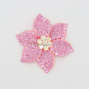 PC109 Shiny Rhinestone Floral Print Lace Beaded Applique <strong>Patches</strong> <strong>with</strong> Embroidered Flowers for Decor Artist <strong>Designed</strong> - Product Image 4