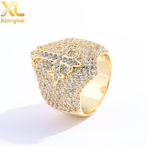 Factory Price Hip Hop 925 Sterling <b>Silver</b> Moissanite Cross <b>Ring</b> for <b>Men</b> Us Size 7-10 Iced Out Bling Jewelry Wholesale Custom - Product Image 1