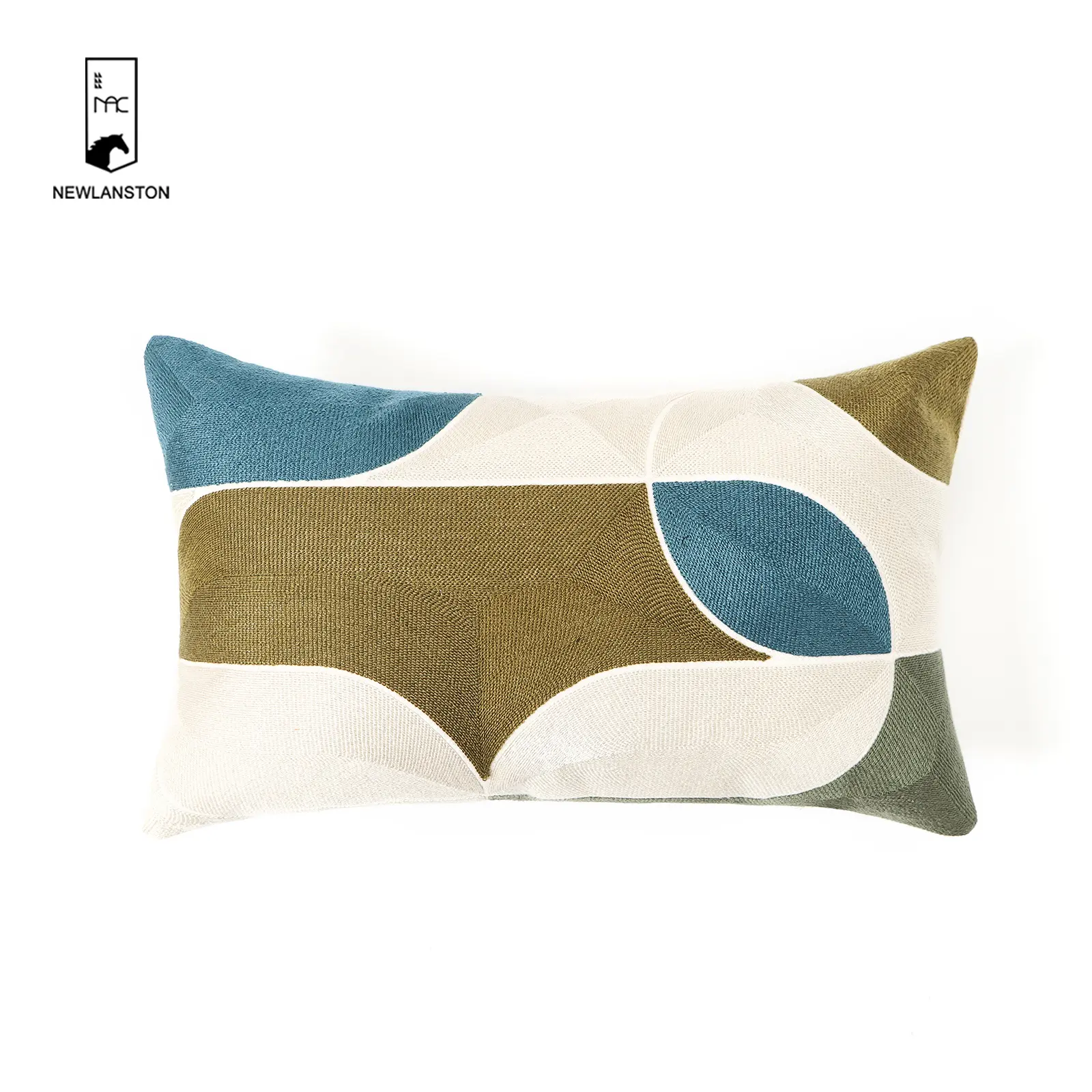 Fronhas modernas minimalista, conjunto de travesseiro acolchoado com fronha, decorativo e bordado de linho lavado