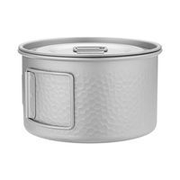 Bol pliant en titane pur à 99,9 %, boîte à lunch ultralégère, portable, pour le camping en plein air, vaisselle minimaliste