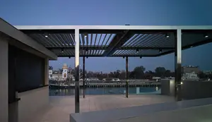Ukuran kustom kualitas tinggi Aluminium Pergola Louver atap luar ruangan taman Aluminium Pergola tahan air