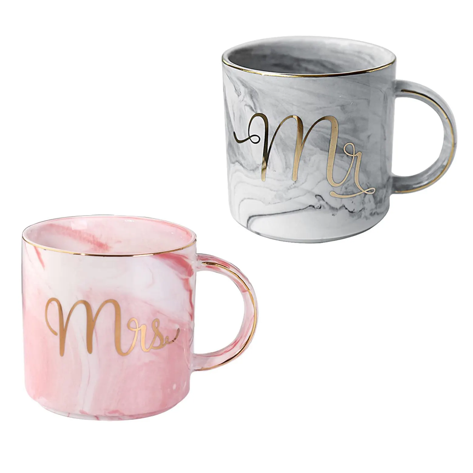Women Mens Gift Sets Romantic Marble Ceramic Mug Luxury Gift Set Christmas Valentine Birthday Wedding Gift Set