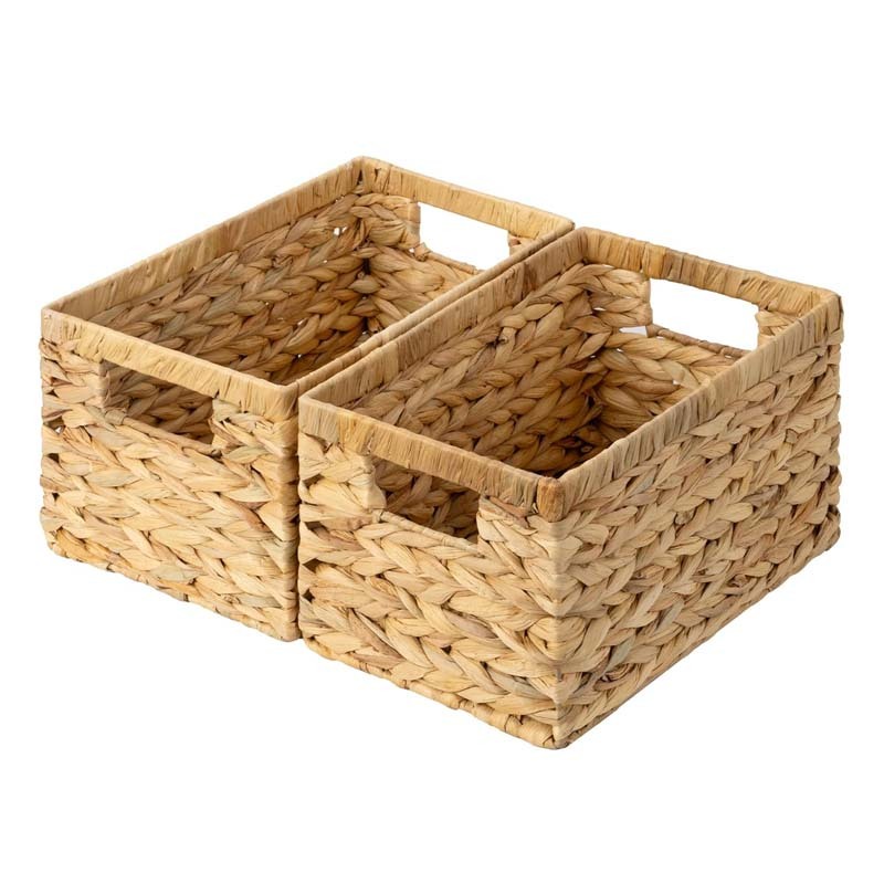 Woven Storage Baskets with Handle Organizer