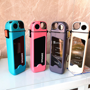 Cốc nước ép cà phê hình vuông kiểu C84, bình nước thể thao nhựa hình chữ nhật đơn giản, bình nước tập gym có ống hút - Product Image 1